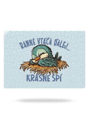 Ranné vtáča spí puzzle White