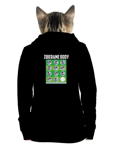 Zbierame body - futbal dámska mikina na zips Black