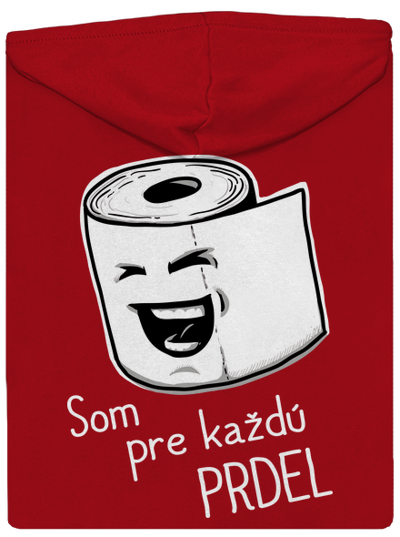 Prdel pánska mikina na zips Red