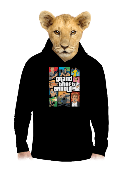 Grand Theft Arnold detská mikina klokanka Black