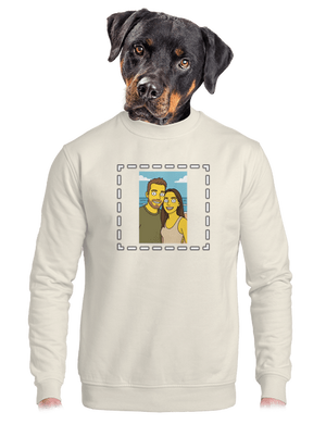 Simpsonovi z vlastnej fotky unisex mikina bez kapucne Off White