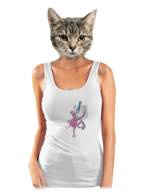 Jednoducho miluje atrament dámske tielko klasické White