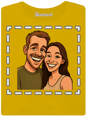 Karikatúra z vlastnej fotky dámske tričko Yellow