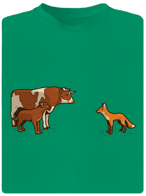 Vůl, pes a vulpes detské športové tričko Kelly Green Mal