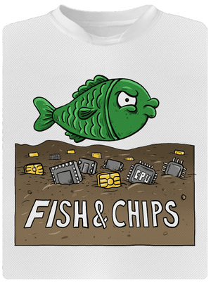 Fish and IT chips detské športové tričko White