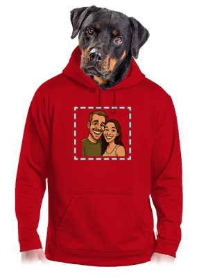 Karikatúra z vlastnej fotky pánska mikina klokanka Red