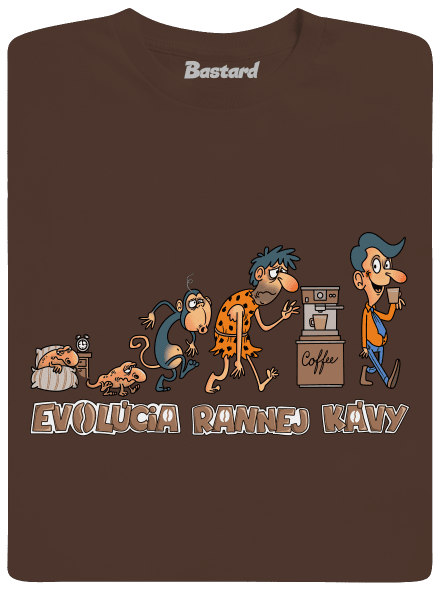Evolúcia rannej kávy pánske tričko Brown