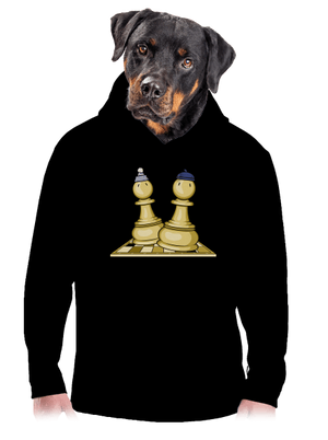 Šach a Mat pánska mikina klokanka Black