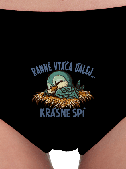 Ranné vtáča spí dámske nohavičky Black