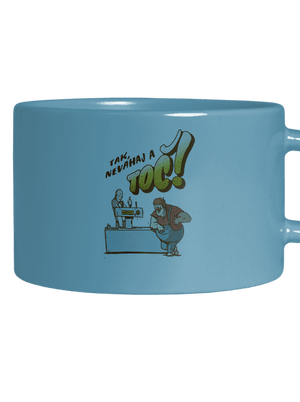 Neváhaj a toč hrnček makronka Blue Macaron