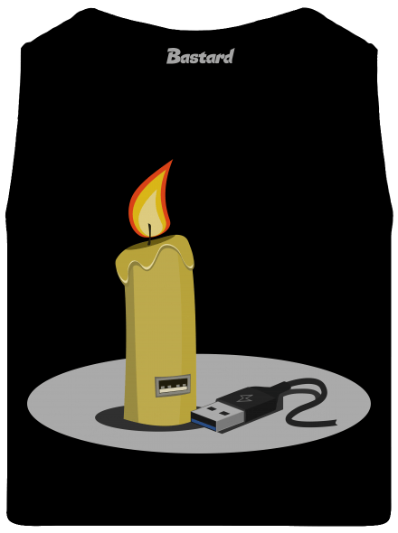 USB sviečka pánske tielko Black