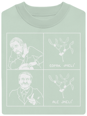 Cimrman: Copak jmelí unisex mikina bez kapucne Blush Mint