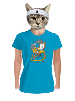 Kancelárska krysa dámske športové tričko Blue Atol