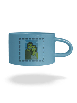 Simpsonovi z vlastnej fotky hrnček makronka Blue Macaron