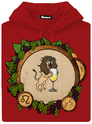 Vínny horoskop: Lev dámska mikina klokanka Red Mal