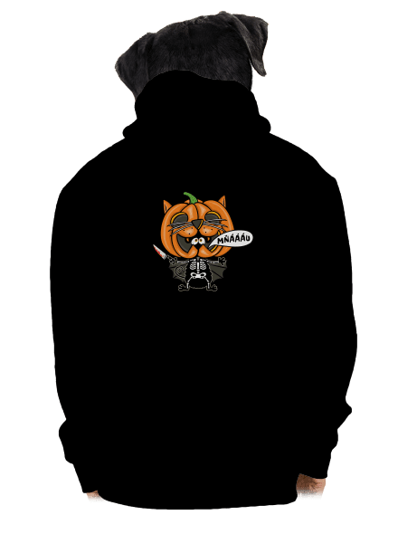 Halloweenská kočička pánska mikina na zips Black