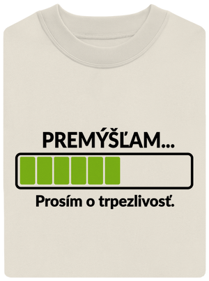 Premýšľam unisex mikina bez kapucne Off White