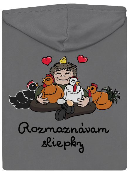 Rozmaznávam sliepky dámska mikina na zips Steel Gray