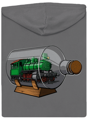 Lokomotíva vo fľaši dámska mikina na zips Steel Gray