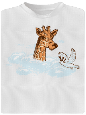 Žirafa v oblakoch detské športové tričko White