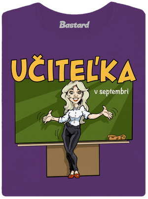 Učitel'ka v septembri dámske tričko prémium Purple