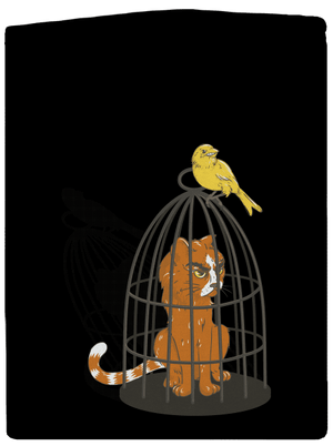 Vtáčia odplata pánska mikina na zips Black