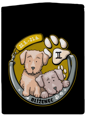 Psí horoskop: Blíženci dámska mikina na zips Black