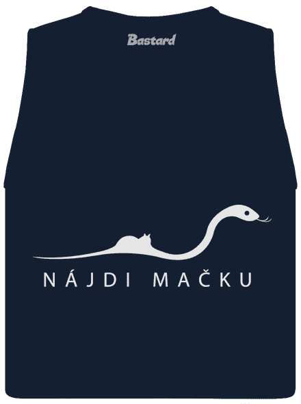 Nájdi mačku dámske tielko voľné Navy