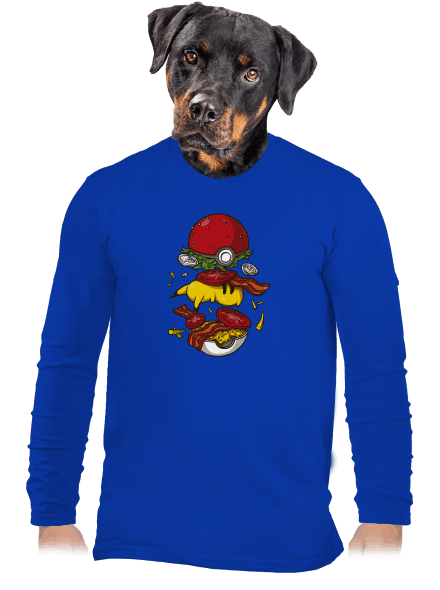 Pokémon burger pánske dlhý rukáv Royal Blue