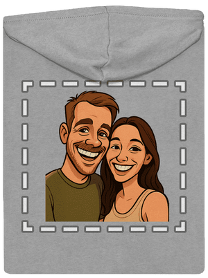 Karikatúra z vlastnej fotky pánska mikina na zips Light Melange