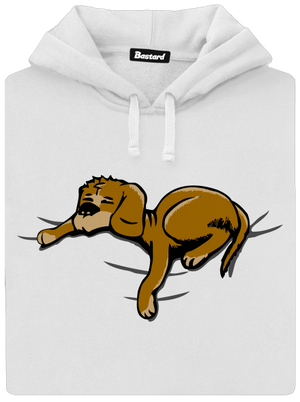 Spiaci pes dámska mikina klokanka White