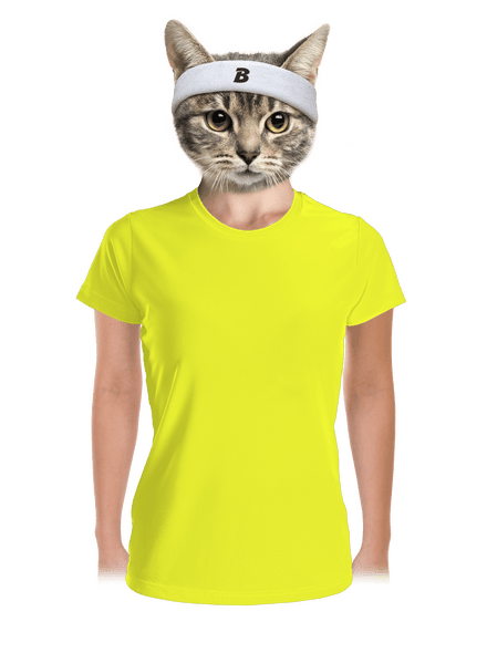 Bez potlače dámske športové tričko Neon Yellow