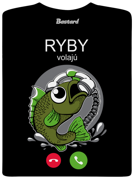 Ryby volají pánske dlhý rukáv Black