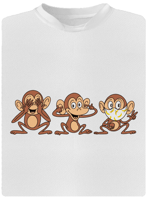 Opičky detské športové tričko White