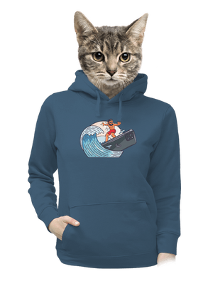 Som surfer dámska mikina klokanka Denim