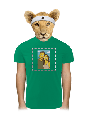 Simpsonovi z vlastnej fotky detské športové tričko Kelly Green Mal