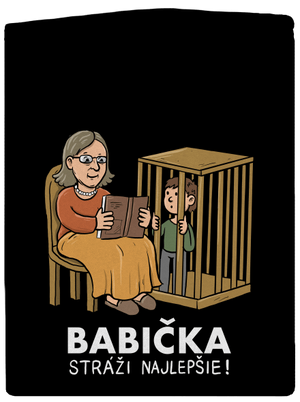 Babička stráži najlepšie pánska mikina na zips Black