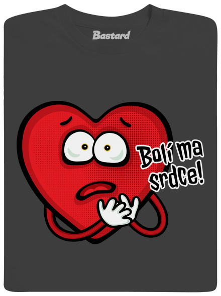 Bolí ma srdce pánske tričko Dark Grey