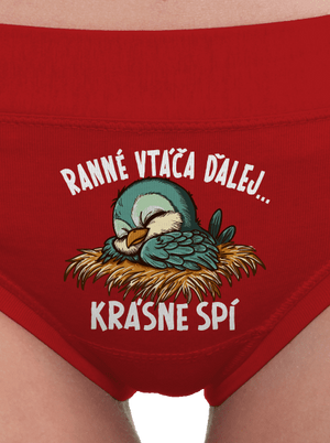 Ranné vtáča spí dámske nohavičky Red Mal