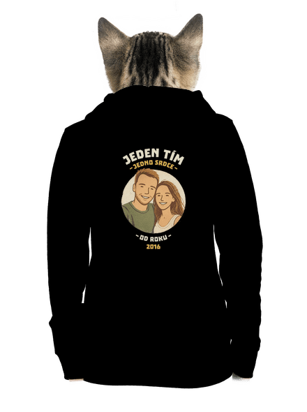 Jeden tím z vlastnej fotky dámska mikina na zips Black