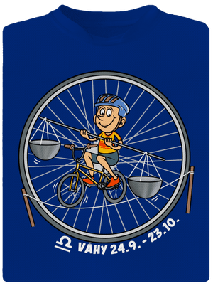 Cyklistický horoskop: Váhy pánske športové tričko Royal Blue Mal