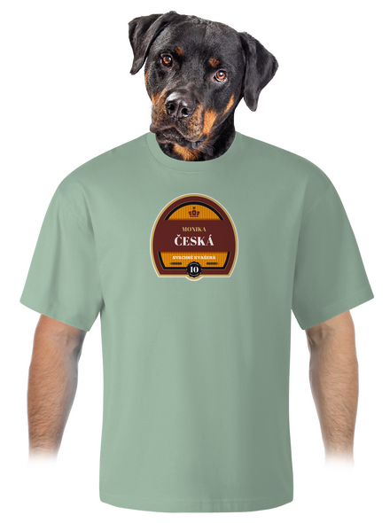 Pivná etiketa unisex tričko oversized Sage