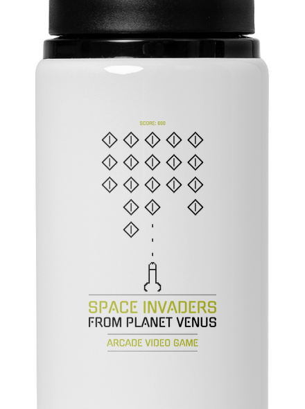 Space Invaders flaša na vodu White