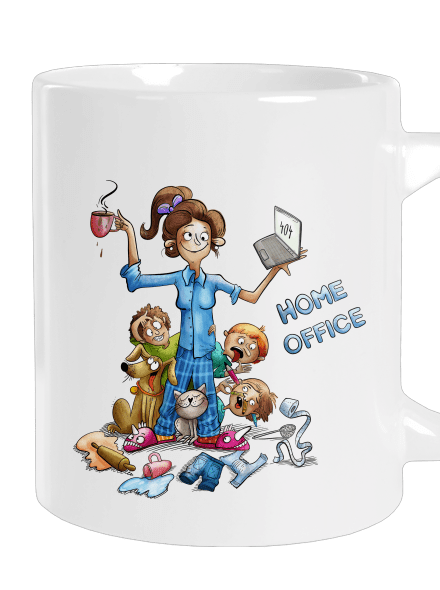 Mamičky home office veľký hrnček White