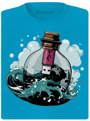 USB odkaz vo fľaši dámske športové tričko Blue Atol