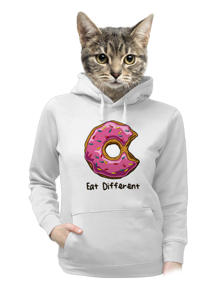 Eat different dámska mikina klokanka White