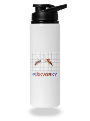 Škvorí piškvorky flaša na vodu White