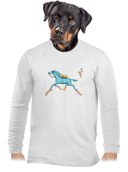 Morský koník pánske dlhý rukáv White