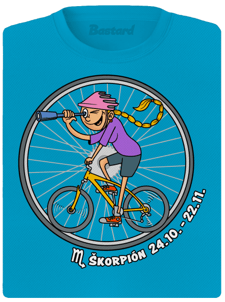 Cyklistický horoskop: Škorpión dámske športové tričko Blue Atol