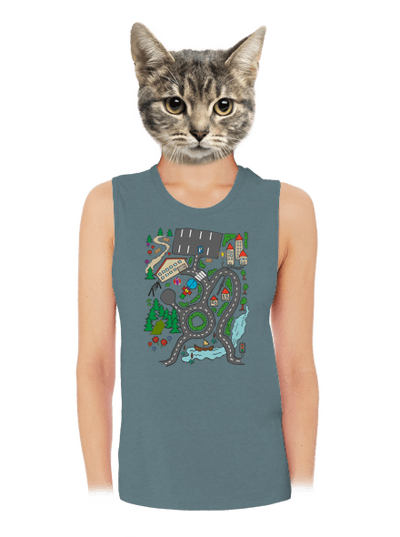 Cesta dámske tielko voľné Heather Deep Teal